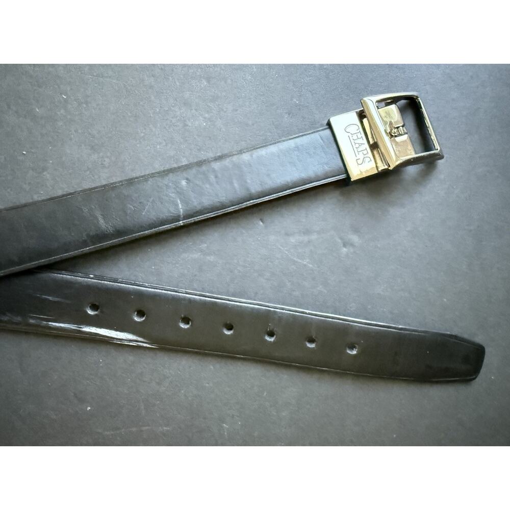 Vintage Chaps Synthetic Leather Mens Dress Belt Black Size M 26-28 Preppy READ